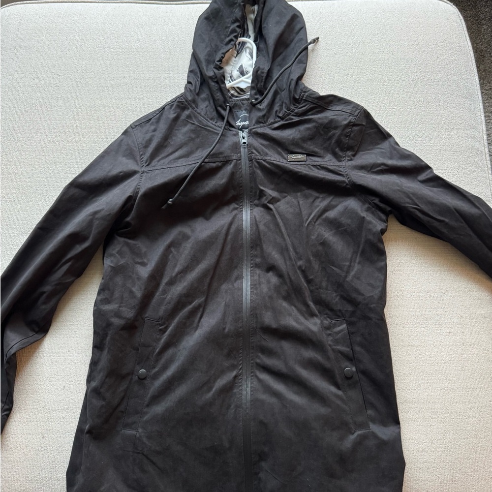 Black ‘Inspected’ Rain Coat